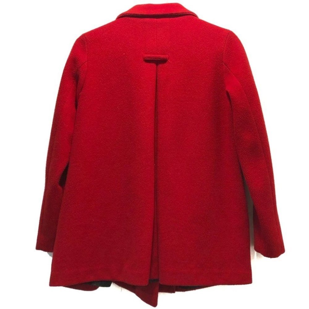 Solid Bright Red Double Breasted Blazer Coat Size… - image 4